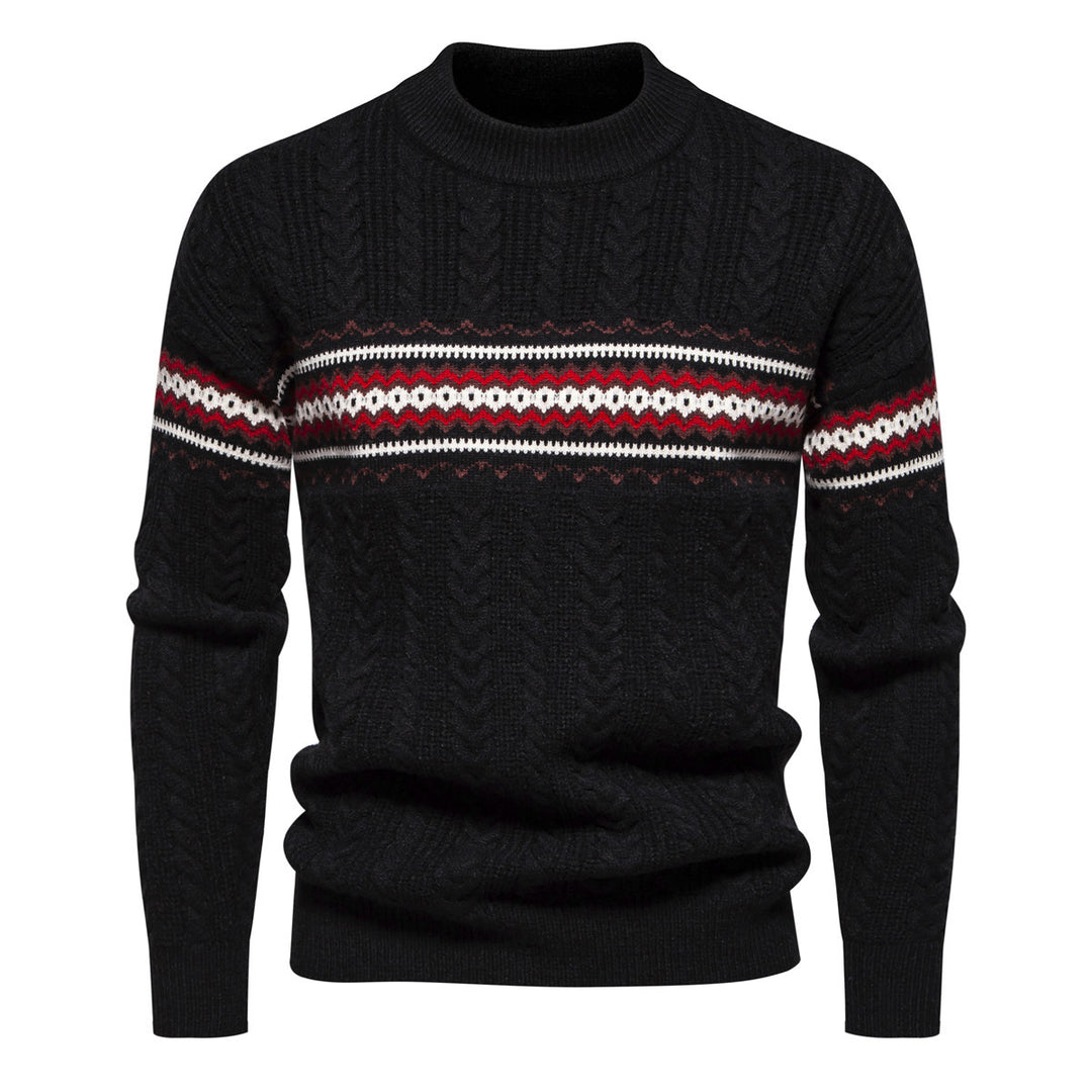 Herren Strickpullover mit innovativem Zopfmuster und stilvollen Akzenten Aliams