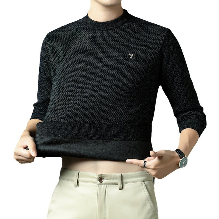 Herren Strukturierter Pullover mit Rundhalsausschnitt und hochwertiger Stricktextur Aliams