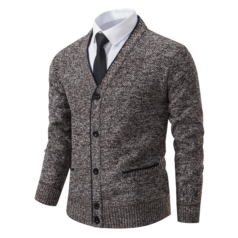 Herren Strickjacke mit V-Ausschnitt und eleganten Details Aliams