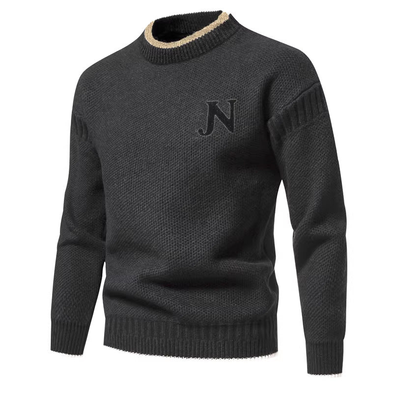 Herren Strukturierter Strickpullover mit Rundhalsausschnitt Aliams