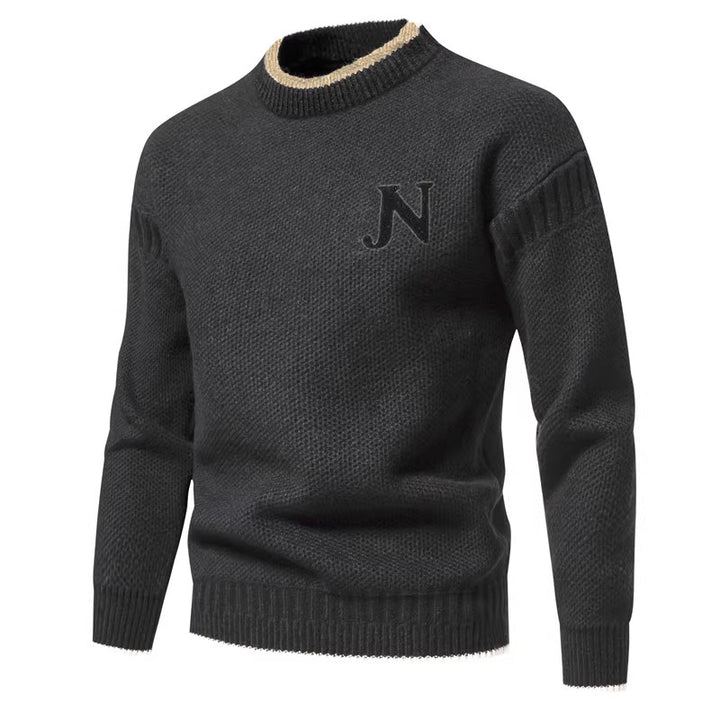 Herren Strukturierter Strickpullover mit Rundhalsausschnitt Aliams