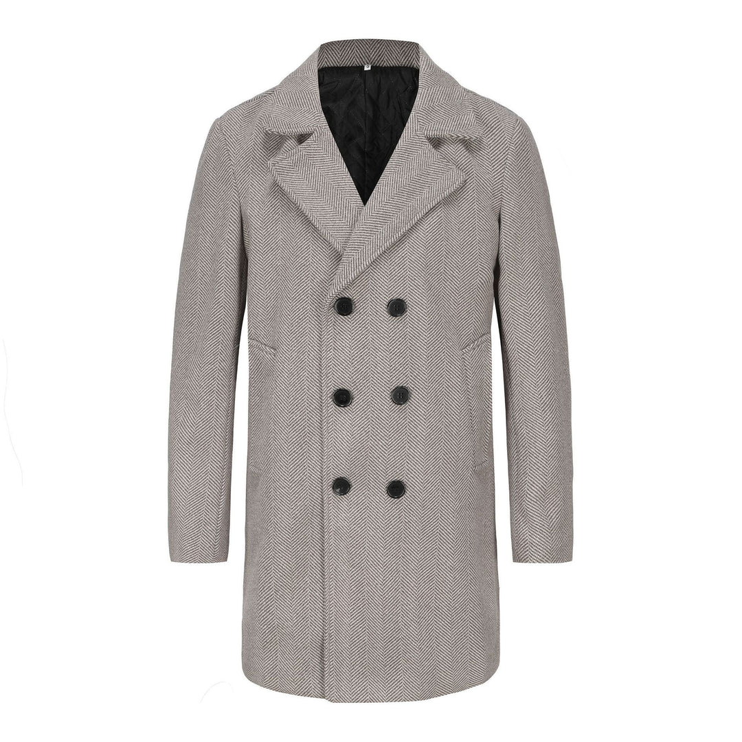 Herren zeitloser Dufflecoat mit elegantem Hahnentrittmuster Aliams
