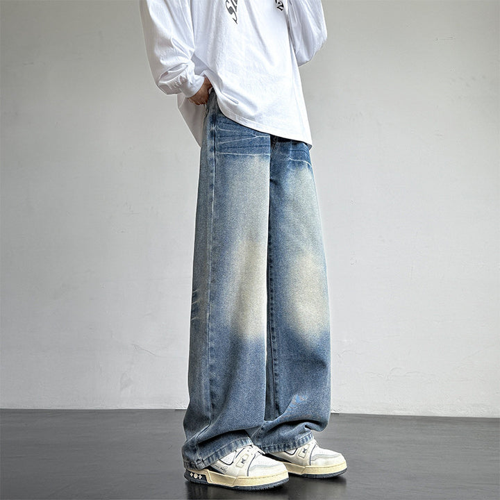 Herren weite Denim-Jeans mit einzigartiger Waschung Aliams