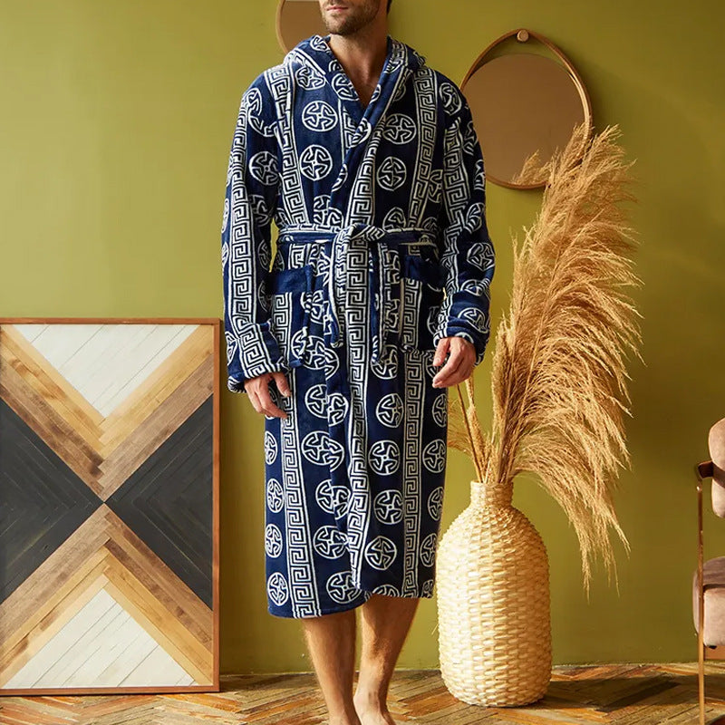 Herren wohltuender Bademantel mit kunstvollem Design Aliams