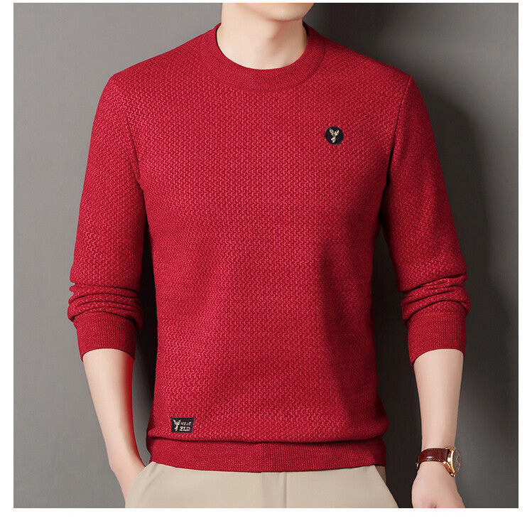 Herren Strukturierter Pullover mit Rundhalsausschnitt und hochwertiger Stricktextur Aliams