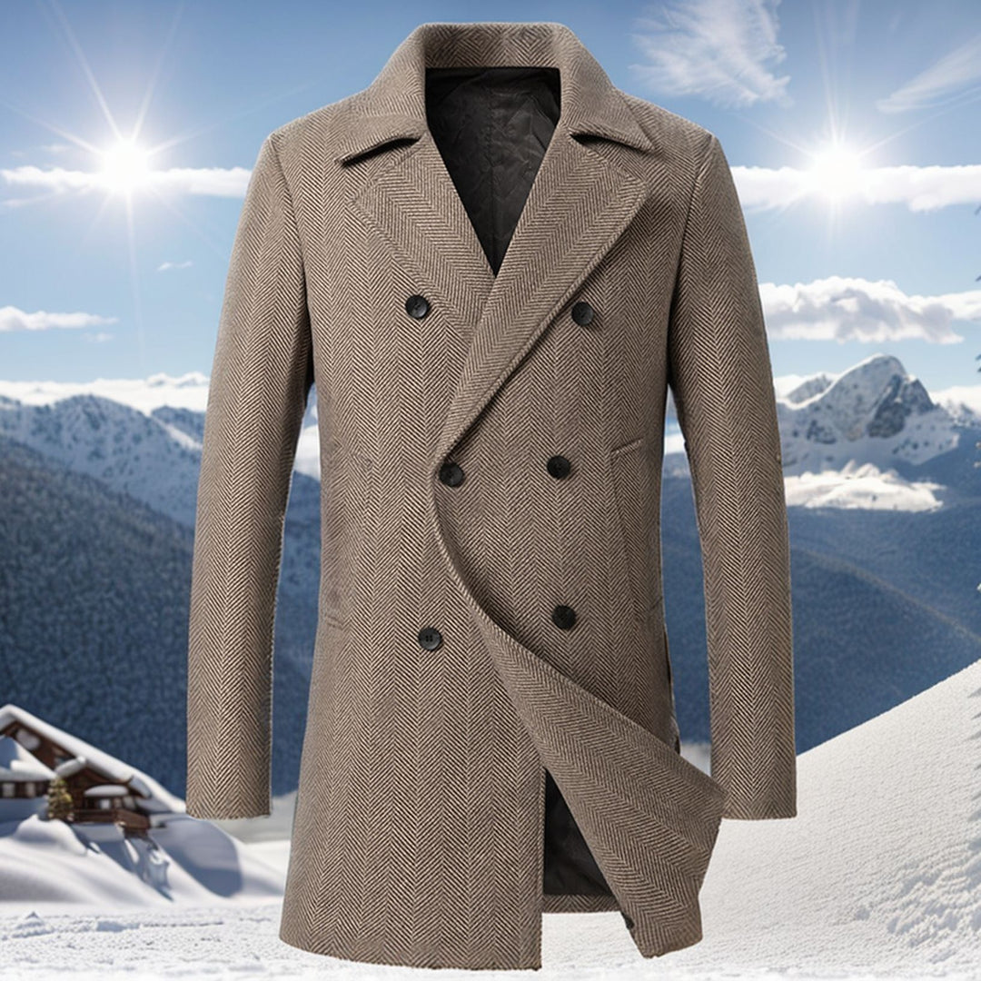 Herren zeitloser Dufflecoat mit elegantem Hahnentrittmuster Aliams