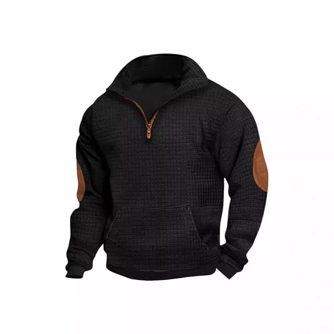 Herren sportlicher Pullover mit Reißverschluss und elastischen Bündchen Aliams