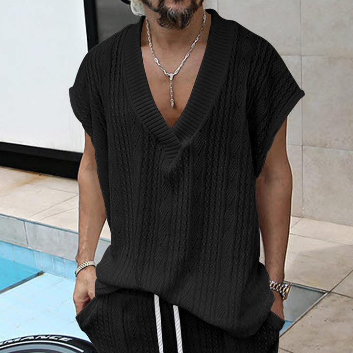 Herren Stricktop mit V-Ausschnitt Aliams