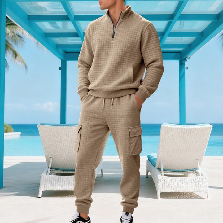 Herren Sweatshirt und Jogginghose Set mit Reißverschluss und praktischen Taschen Aliams