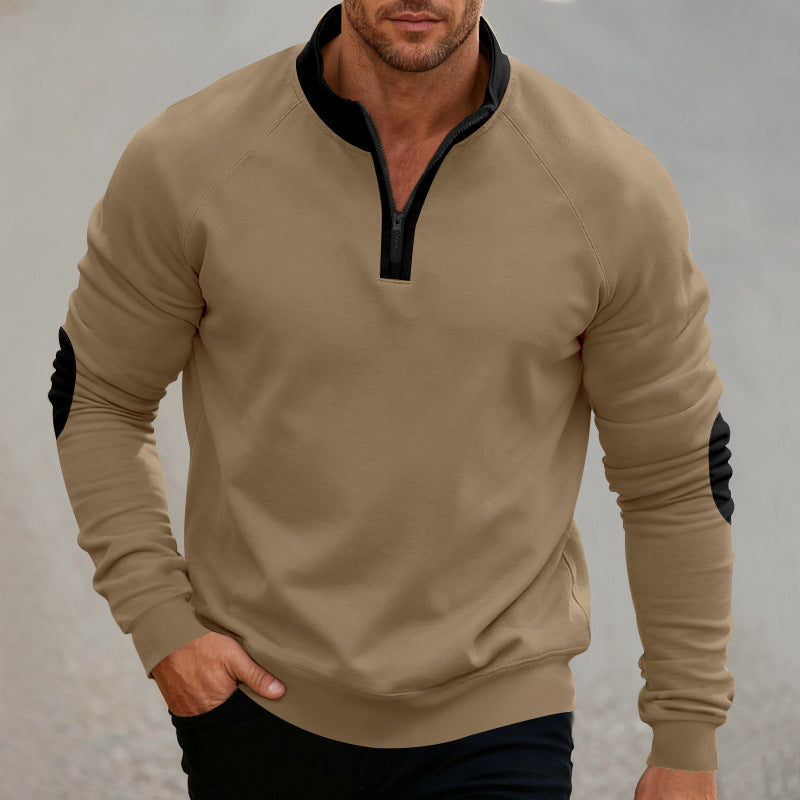Herren Sportlicher Sweatpullover mit Stehkragen Aliams