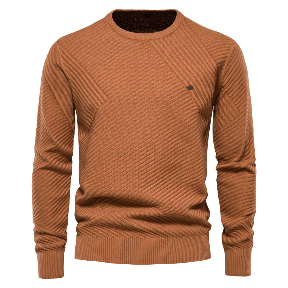 Herren Strickpullover mit modernem diagonalen Muster Aliams