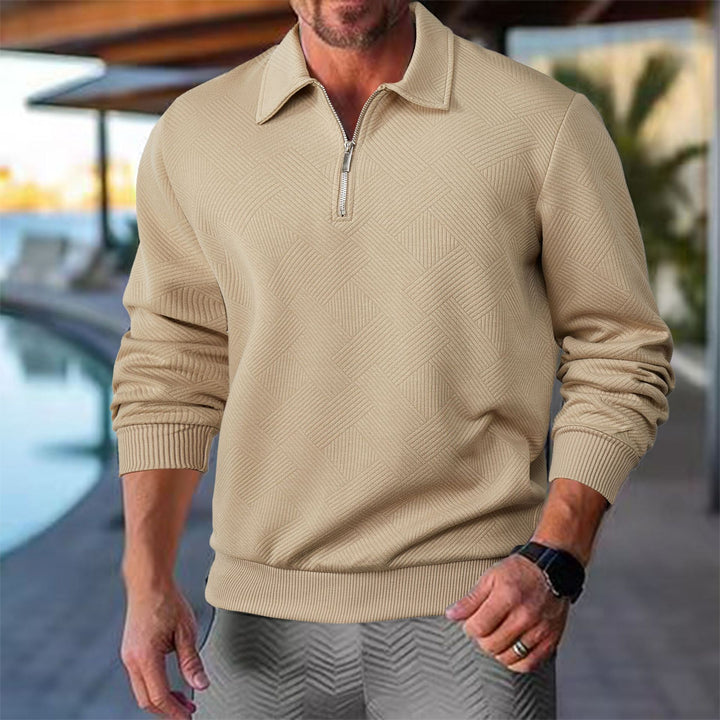 Herren sportlicher Pullover mit modernem Reißverschluss und strukturiertem Design Aliams