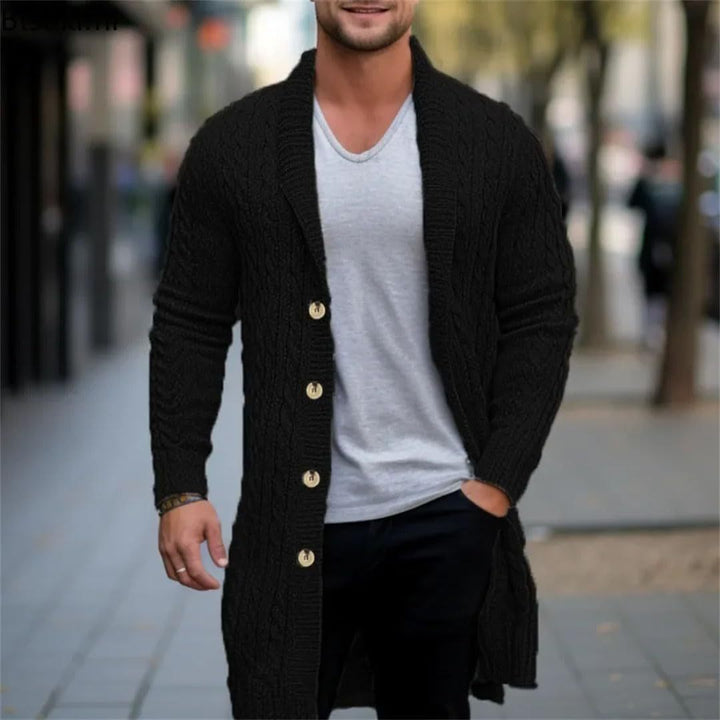 Herren Strickjacke mit offenem Design und Knopfdetails Aliams
