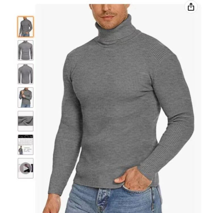 Herren Stehkragen Pullover aus ribbeltem Strick Aliams