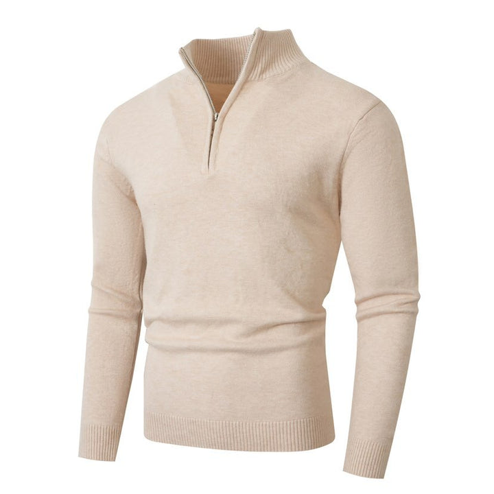 Herren Strickpullover mit hohem Kragen und trendigem Reißverschluss Aliams