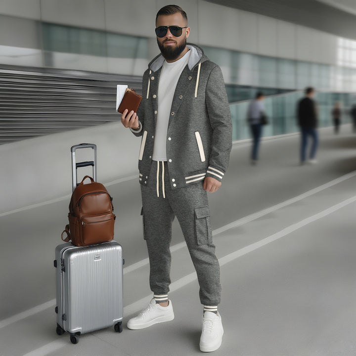 Herren sportlicher Hoodie und Jogginghose Set mit praktischen Tasche und optimaler Passform Aliams