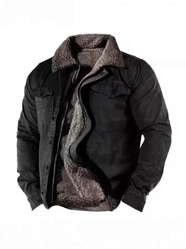 Herren Winterjacke mit warmem Kunstfellfutter und praktischem Knopfverschluss Aliams