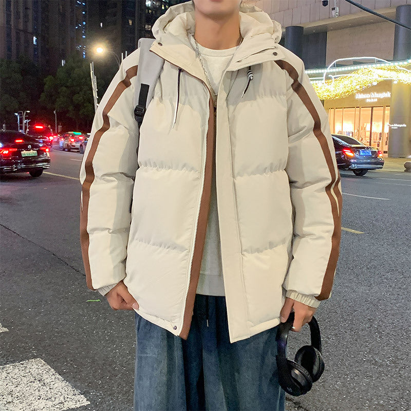 Herren funktionale Winterjacke mit Kapuze und gestepptem Futter Aliams