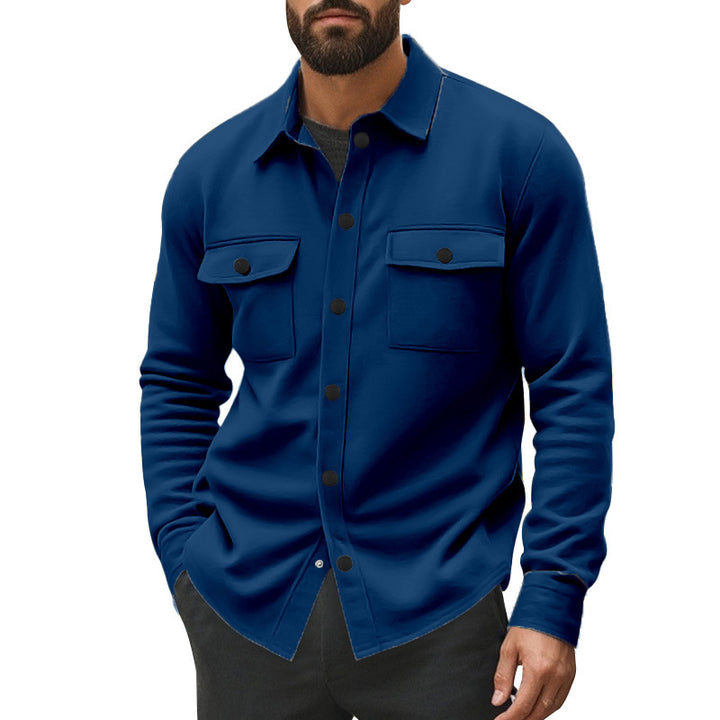 Herren strukturierte Arbeitsjacke mit praktischen Taschen Aliams