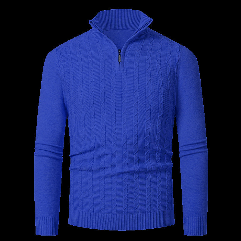 Herren Strickpullover mit modernem Kragen und Reißverschluss Aliams