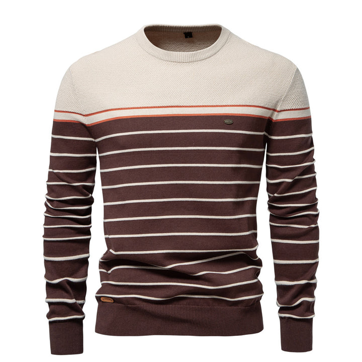 Herren Strickpullover mit maritimen Streifen Aliams