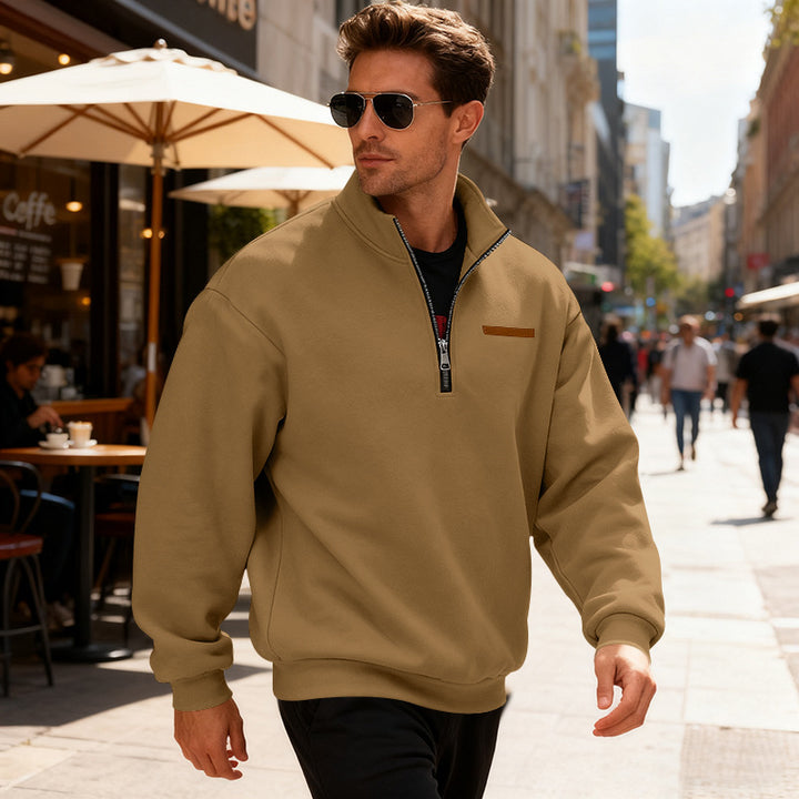 Herren Sportlicher Pullover mit halbhochgeschlossenem Reißverschluss Aliams