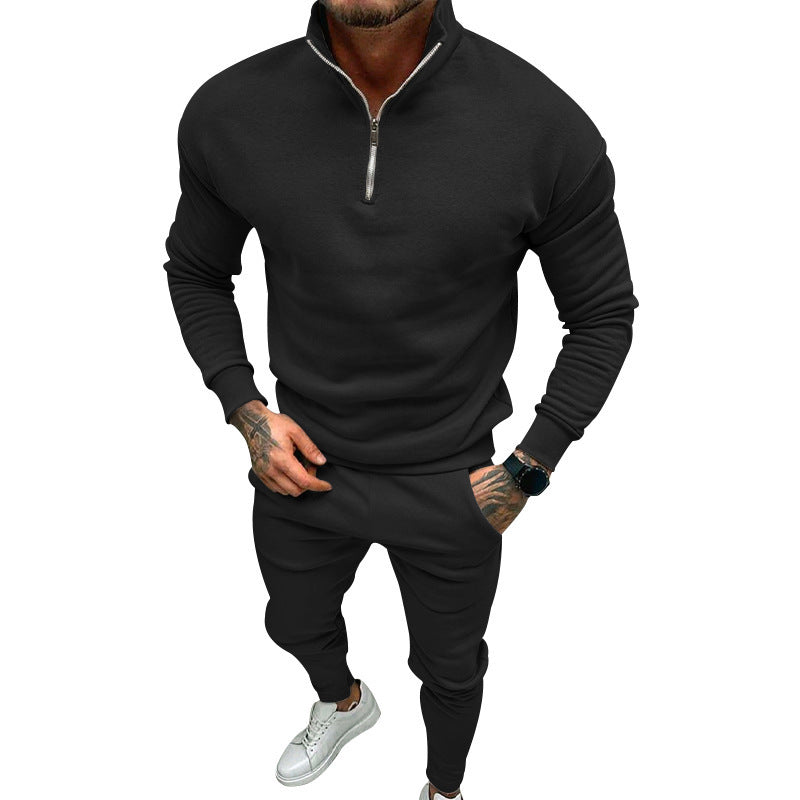 Herren Sportlicher Sweater mit Halbzip und elastischen Jogginghosen Aliams