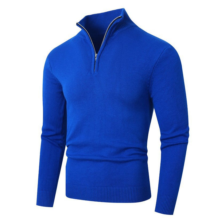 Herren Strickpullover mit hohem Kragen und trendigem Reißverschluss Aliams