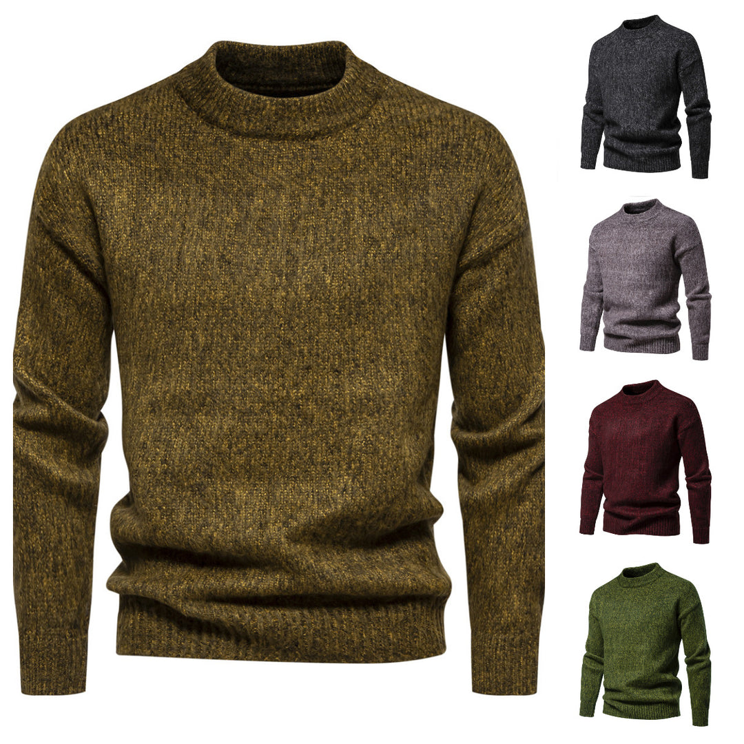 Herren Strickpullover mit hohem Kragen und strukturierter Oberfläche Aliams