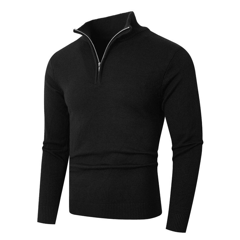 Herren Strickpullover mit hohem Kragen und trendigem Reißverschluss Aliams
