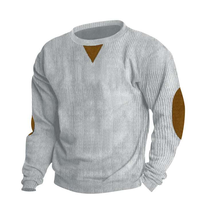 Herren Strickpullover mit einzigartigem strukturiertem Design und aufgesetzten Ellbogenpatches Aliams