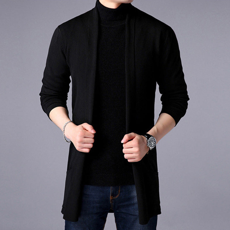 Herren Strickjacke mit offenem Schnitt und praktischem Taschen Aliams