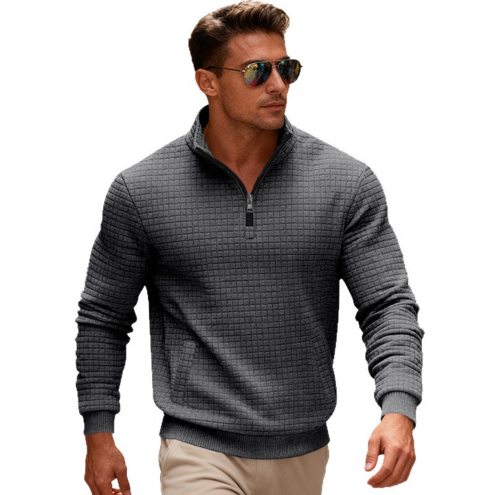 Herren Sportlicher Stehkragenpullover mit Reißverschluss Aliams