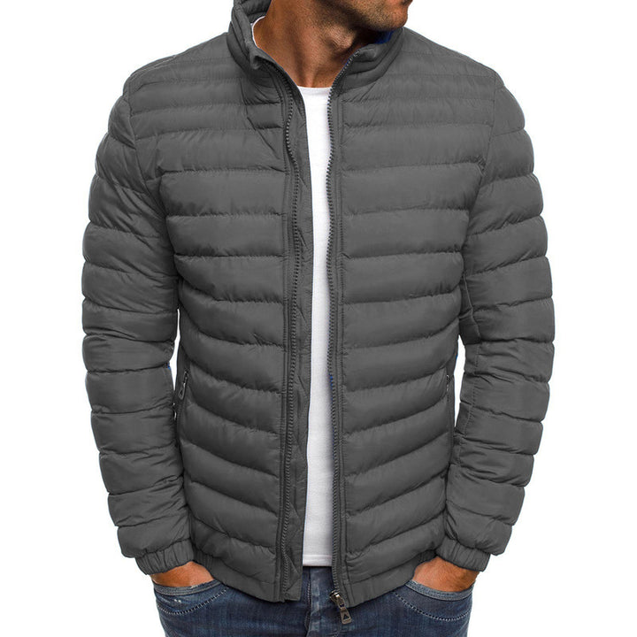 Herren leichte Steppjacke mit hohem Kragen und funktionalen Taschen Aliams