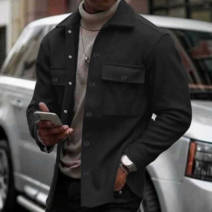 Herren strukturierte Arbeitsjacke mit praktischen Taschen Aliams