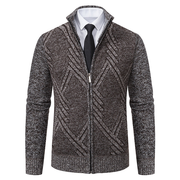 Herren Strickjacke mit modernen geometrischen Mustern Aliams