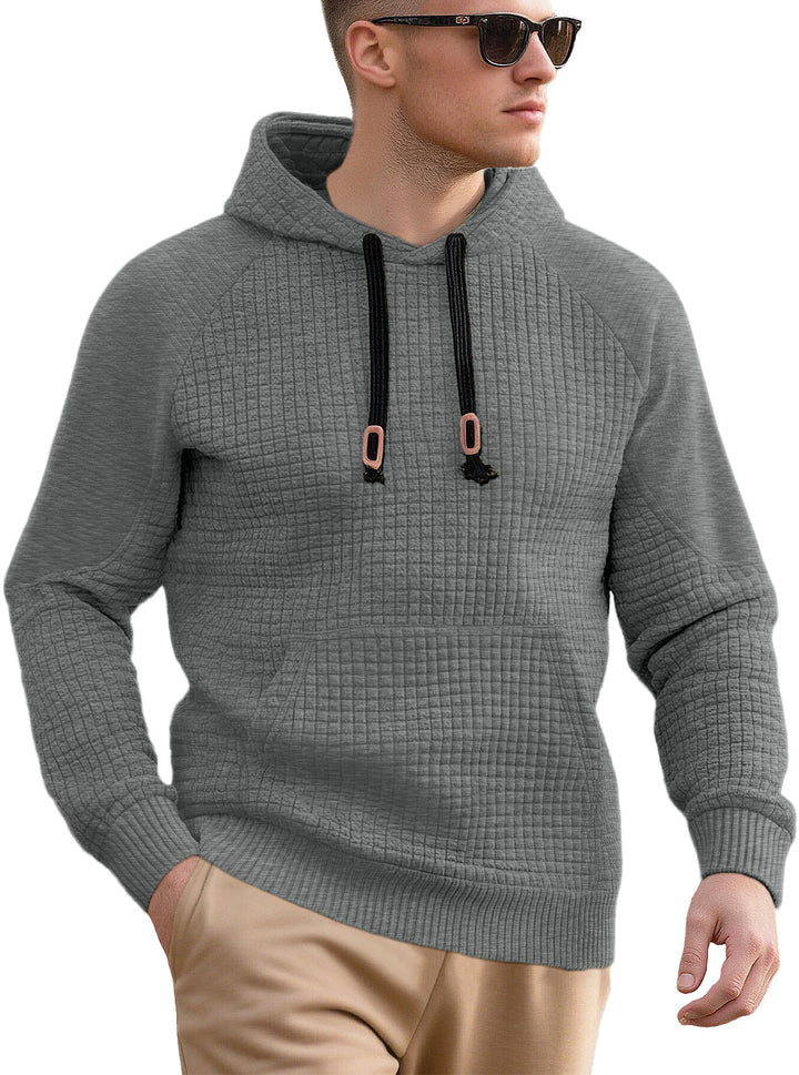 Herren sportlicher Kapuzenpullover mit innovativem Strukturdesign und praktischen Kordelzügen Aliams