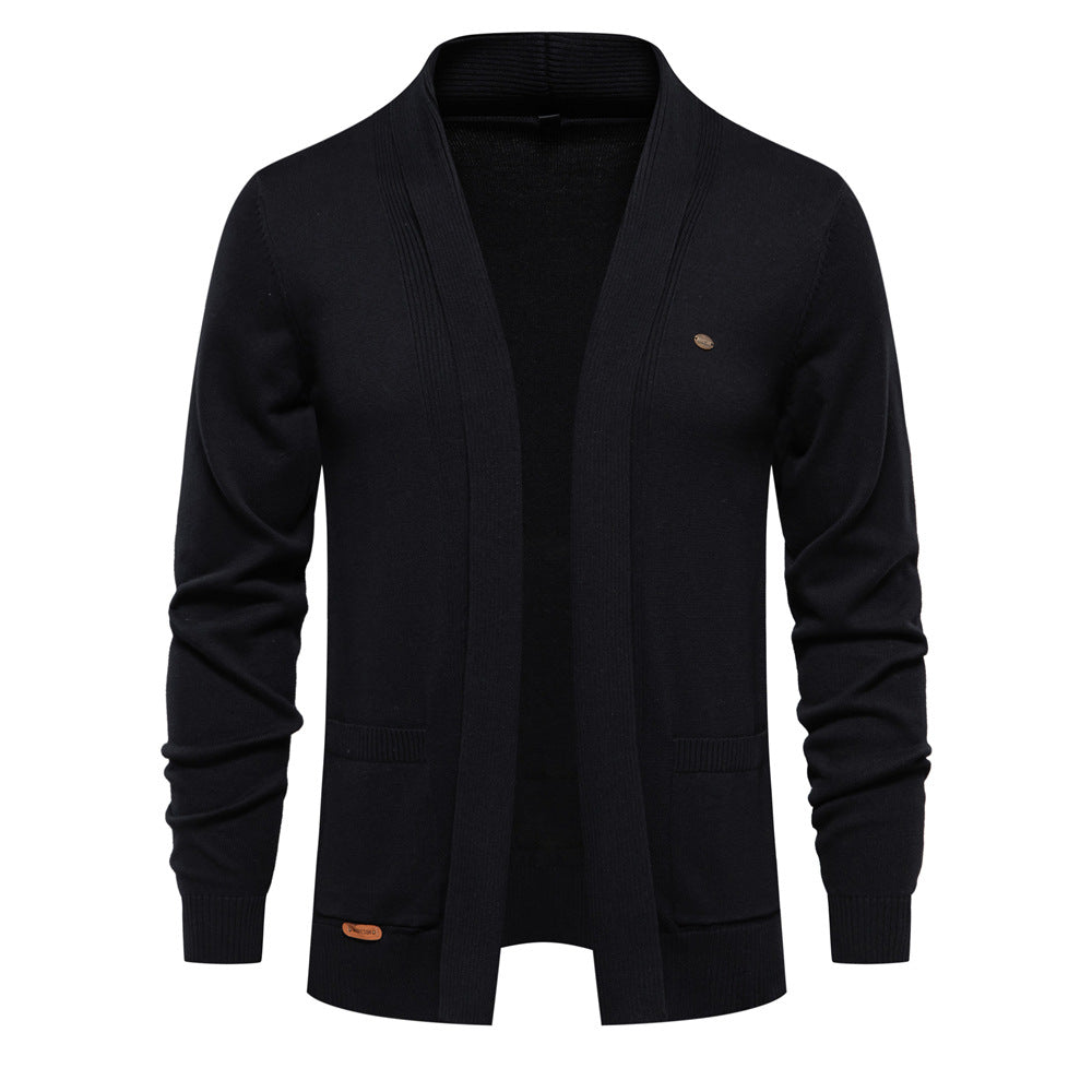 Herren Strickjacke mit offenem Schnitt und praktischen Taschen Aliams