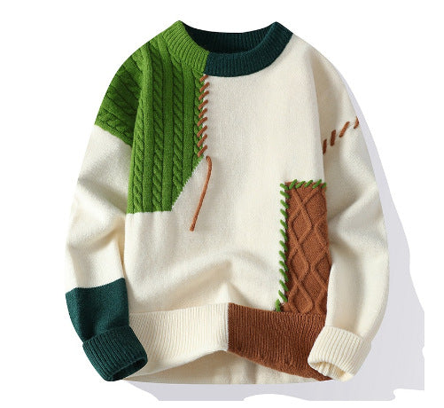 Herren Strickpullover mit kreativem Muster und strukturierten Akzenten Aliams