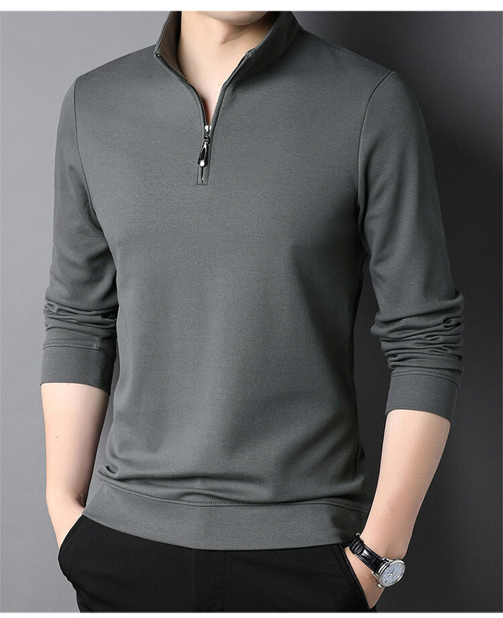 Herren Stehkragen Pullover mit Reißverschluss Aliams