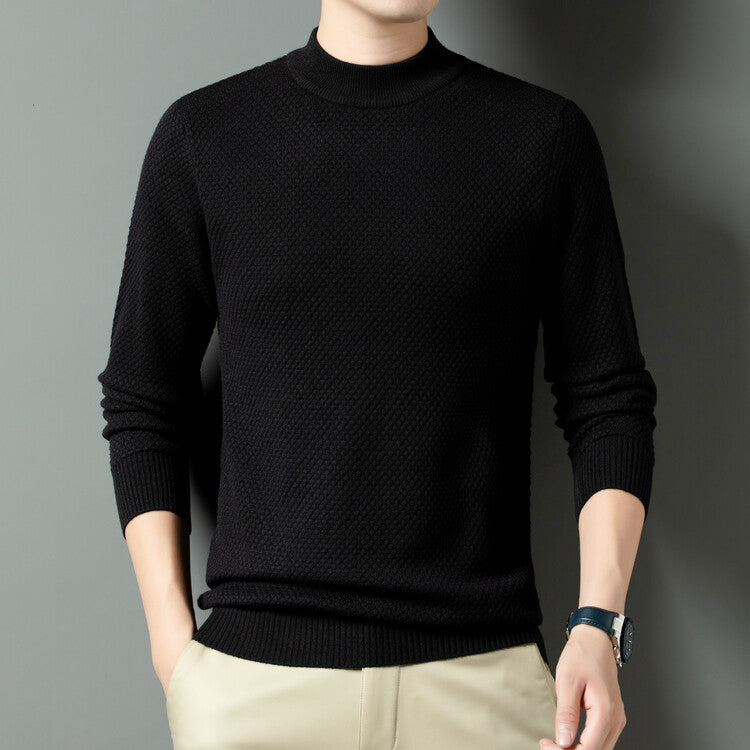 Herren Strukturierter Rollkragenpullover aus hochwertiger Baumwolle Aliams