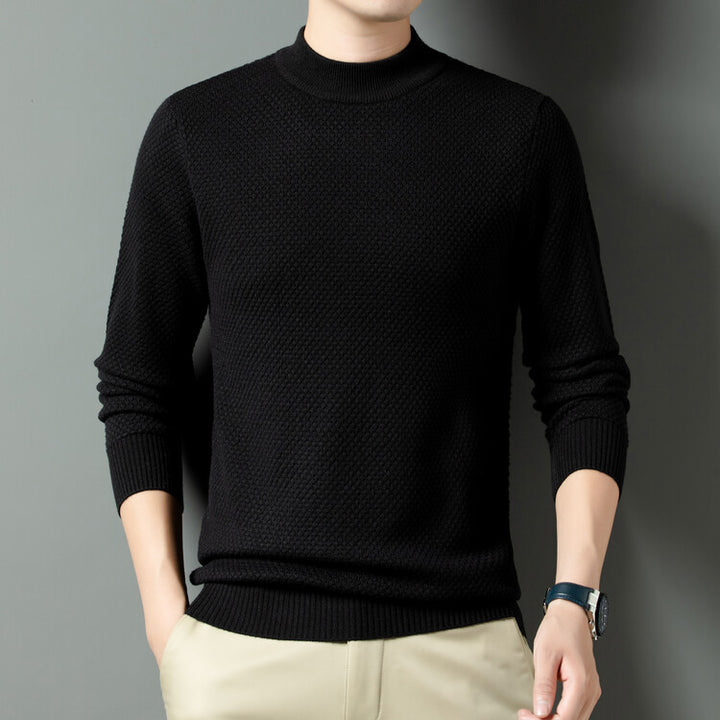 Herren Strukturierter Rollkragenpullover aus hochwertiger Baumwolle Aliams
