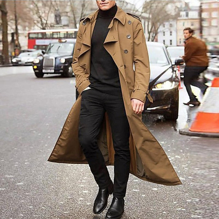 Herren Trenchcoat mit doppelter Knopfleiste und urbanem Design Aliams