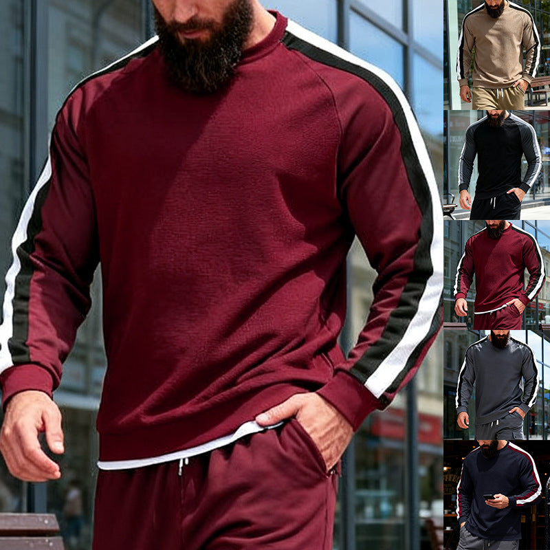 Herren sportlicher Sweatshirt mit Raglanärmeln und dekorativen Streifen Aliams