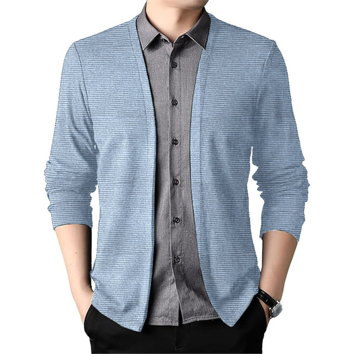 Herren strukturierter Cardigan mit offenen Kanten Aliams