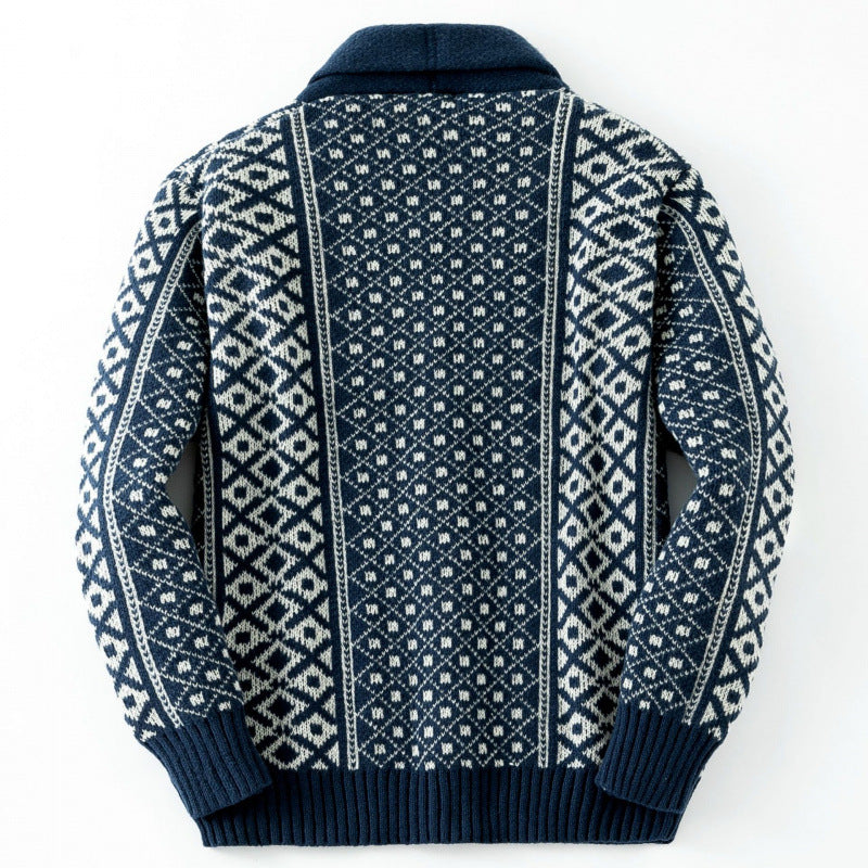 Herren Strickjacke mit traditionellem nordischem Muster Aliams