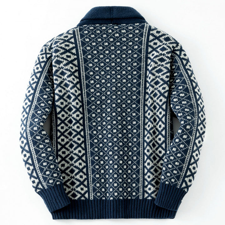 Herren Strickjacke mit traditionellem nordischem Muster Aliams