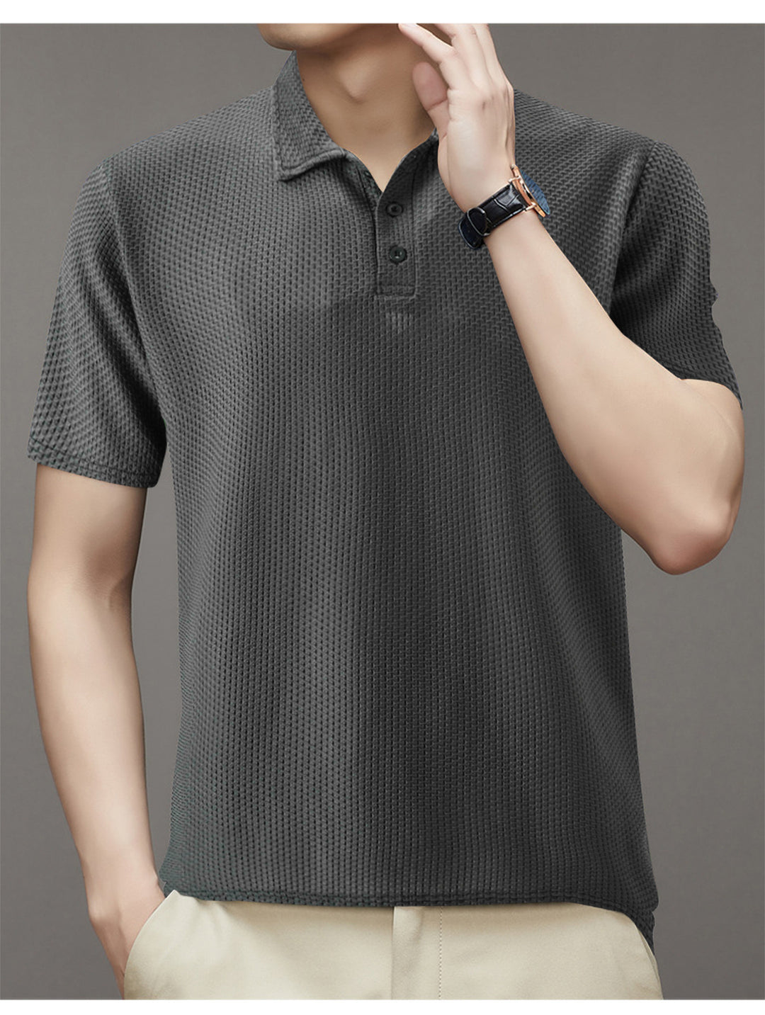 Herren Struktur Polo Shirt Aliams