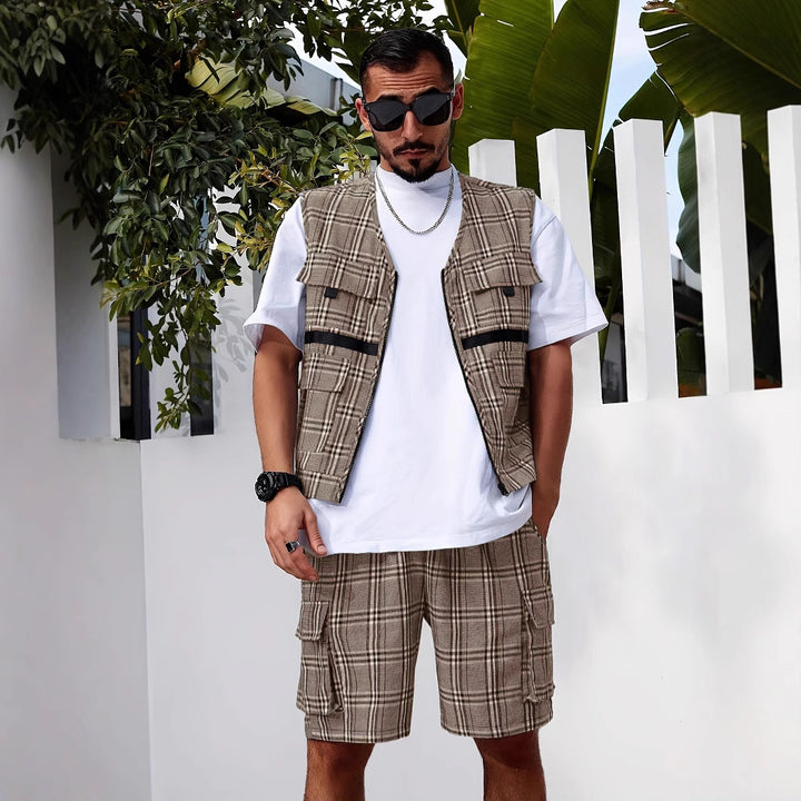 Herren stylischer Utility-Weste mit mehreren Taschen Aliams