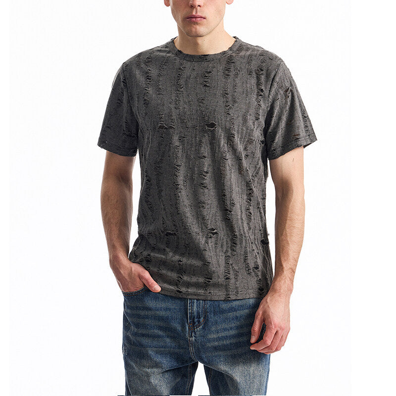 Herren T-Shirt mit einzigartigem Design und strukturierten Stoff Aliams